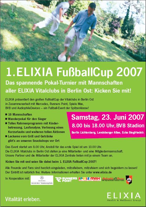 Elixia-Cup am 23.06.2007 in Berlin mit Audiophile Devices Elixia Fußball-Cup mit Audiophile Devices am 23.06