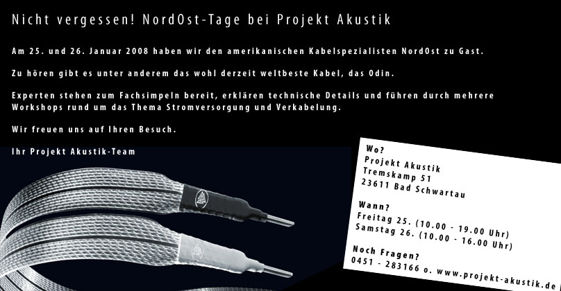Nicht vergessen! NordOst-Tage bei Projekt Akustik