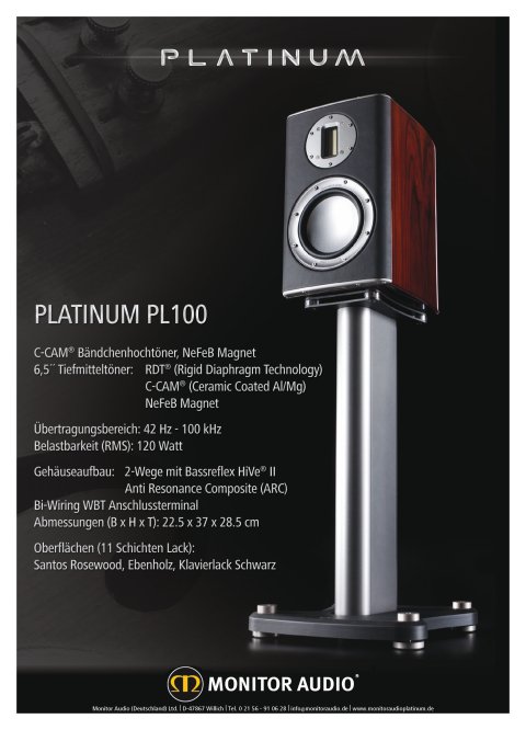 Klein aber oho...........................Monitor Audio PL100 Monitor Audios Platinum PL100 in Ebony