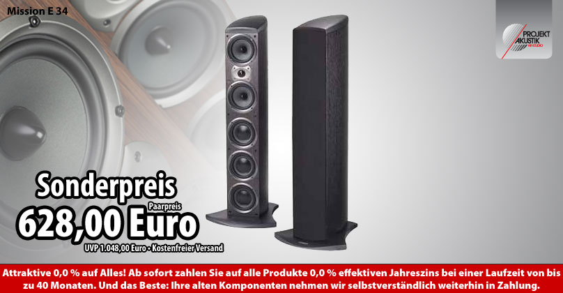 Mission E 34 High End Standlautsprecher - Bei uns unschlagbar günstig... Mission E 34
