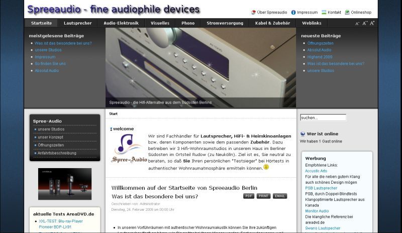 neue Homepage neue Homepage Spreeaudio - fine audiophile devices
